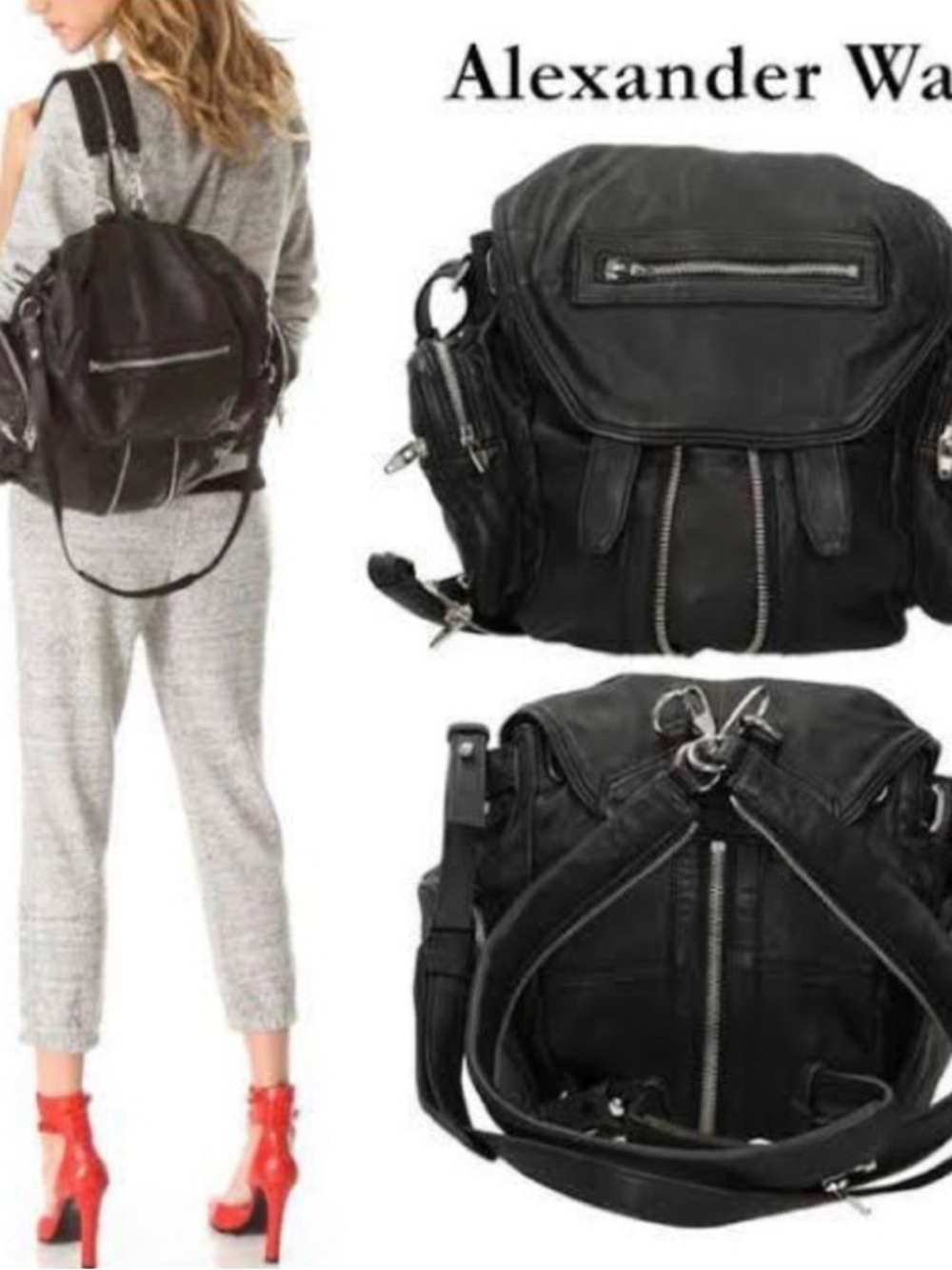 Alexander Wang Burgundy Leather Backpack - Picture 4 of 4